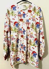 SCRUB UNIFORM TOP  Scrubsxpress Brand  LARGE Christmas Snowman Pattern Snaps