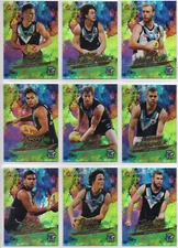 2017 AFL SELECT FOOTY STARS RAINBOW HOLOFOIL BULK CARDS - PORT ADELAIDE TEAM SET