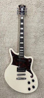 D'Angelico Premier Bedford Solid Body Electric Guitar, Antique White w/Bag