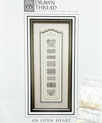 The Drawn Thread An Open Heart Cross Stitch Chart with Beads NEW / Unused
