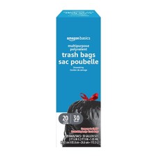 Amazon Basics Multipurpose Drawstring Trash 20 Count Pack of 1 , Red,Black