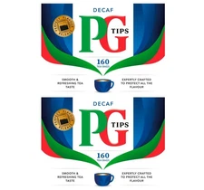PG Tips Decaf 160 Tea Bags  PACK OF 2