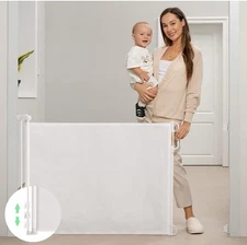 Momcozy Retractable Baby PET Gate: 33" Tall, Extends up to 55" Wide, Safe Stair