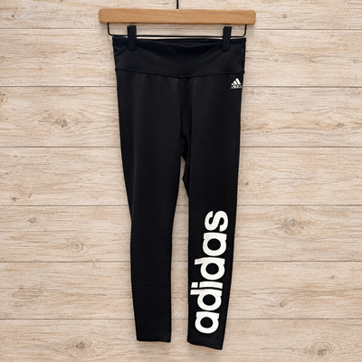 Adidas Women s Small Black Climalite Leggings Big Logo Athletic Workout Pants