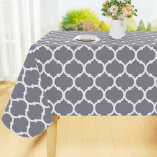 Rectangle Table Cloth, Waterproof Vinyl Tablecloths with Flannel Backing for Rec