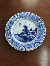 Piatto Delft Blue Olanda – Dipinto a Mano – Mulino a Vento
