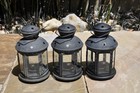 3 x IKEA ROTERA Vintage Steel Metal Glass Tea Light Tealight Star Candle Lantern