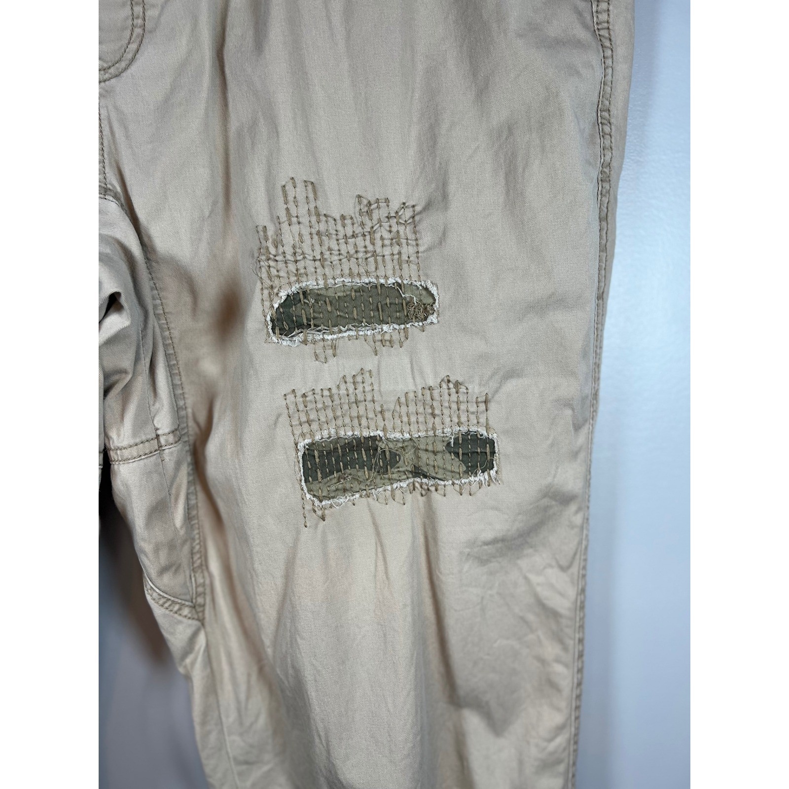 American Rag Drawstring Patchwork Khaki Straight … - image 6