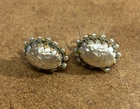 VTG Miriam Haskell Gold Tone Pearl Earrings Set