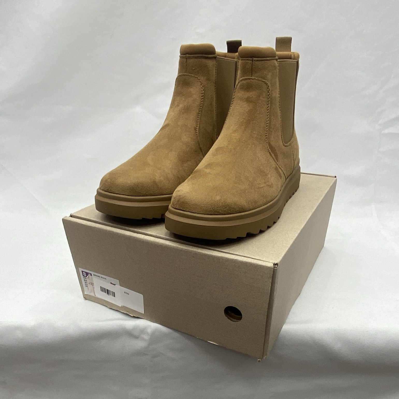 Bacia Women’s Tan Suede Chelsea Ankle Boots US 8.5 Slip On Round Toe