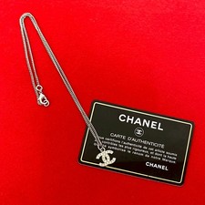 Chanel Coco Mark Necklace Women Silver One Size 668907