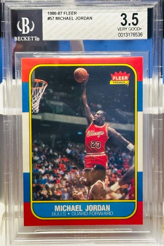 🔥🔥 1986-87 Fleer MICHAEL JORDAN Rookie RC #57 BGS 3.5 VG+ 🔥🔥