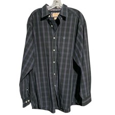 Ariat Mens XL Black Plaid Wrinkle Free Long Sleeve Shirt Flip Cuff