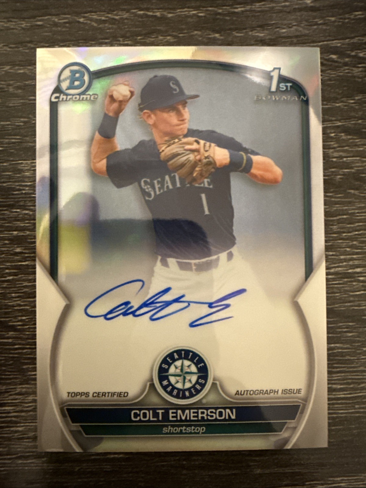 2023 1st Bowman Chrome Draft Refractor Auto 342/499 Colt Emerson