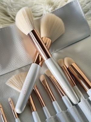La Beaute Soi Makeup Brush Roll Set Cream Ivory Gold