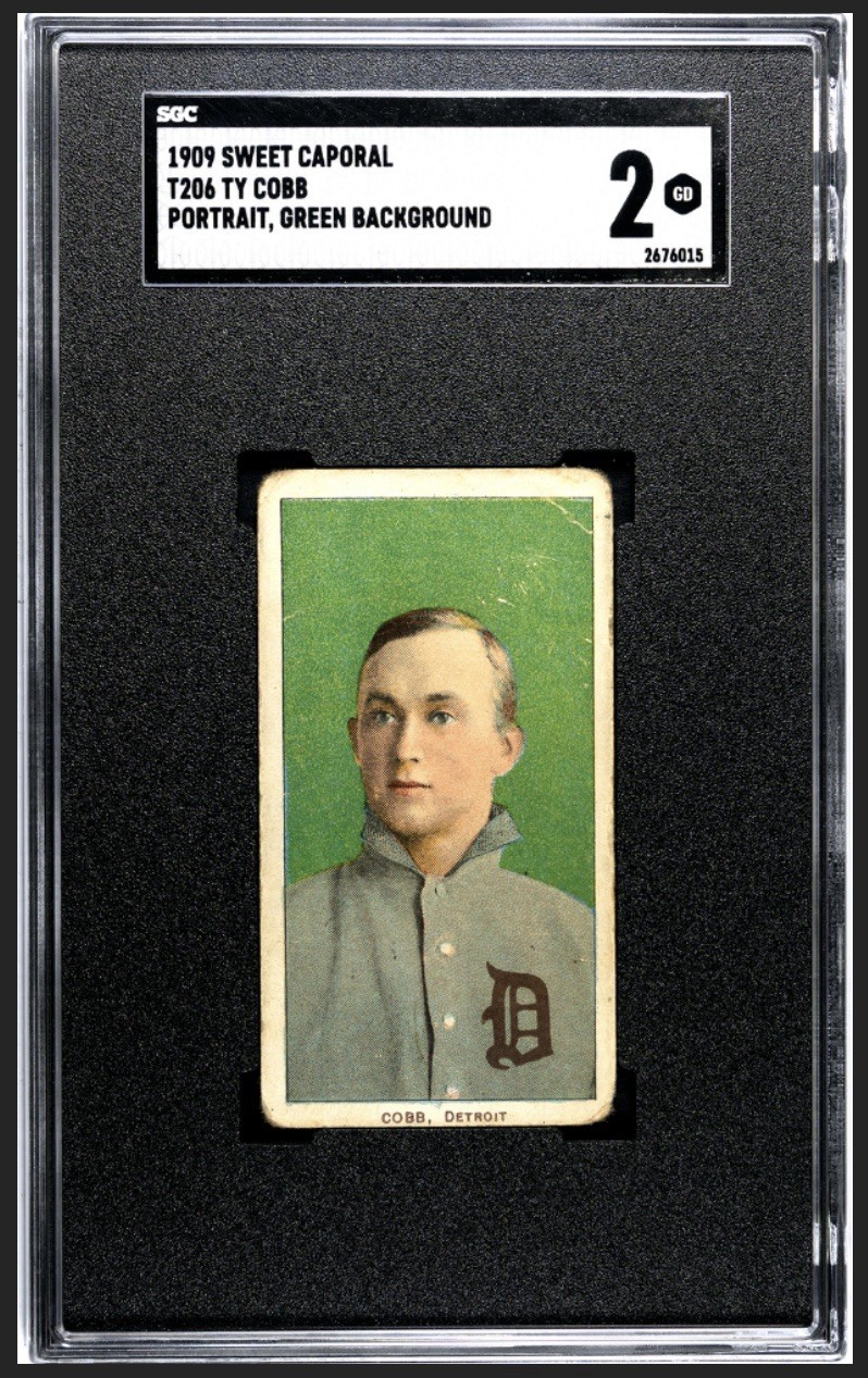 Ty Cobb T206 Green Portrait Sweet Caporal SGC 2 Well Centered