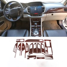 For Honda Accord 9th 13-2017 Wood Grain Look Interior Decoration Full Set Panel