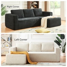 3 Seater Modular Sectional Sofas,Cloud Boneless Couch,L-Shape Corner Lounge Sofa