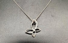Sterling Silver 925 Italy Butterfly w/CZ Pendant Necklace 18  