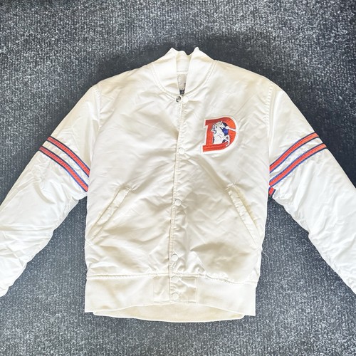 Vintage Starter Denver Broncos Satin Jacket NFL Pro Line Throwback Small White - Image 1