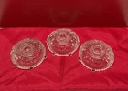 4 VTG Anchor Hocking Candle Holders Stars & Bars Footed Glass Classic Timeless