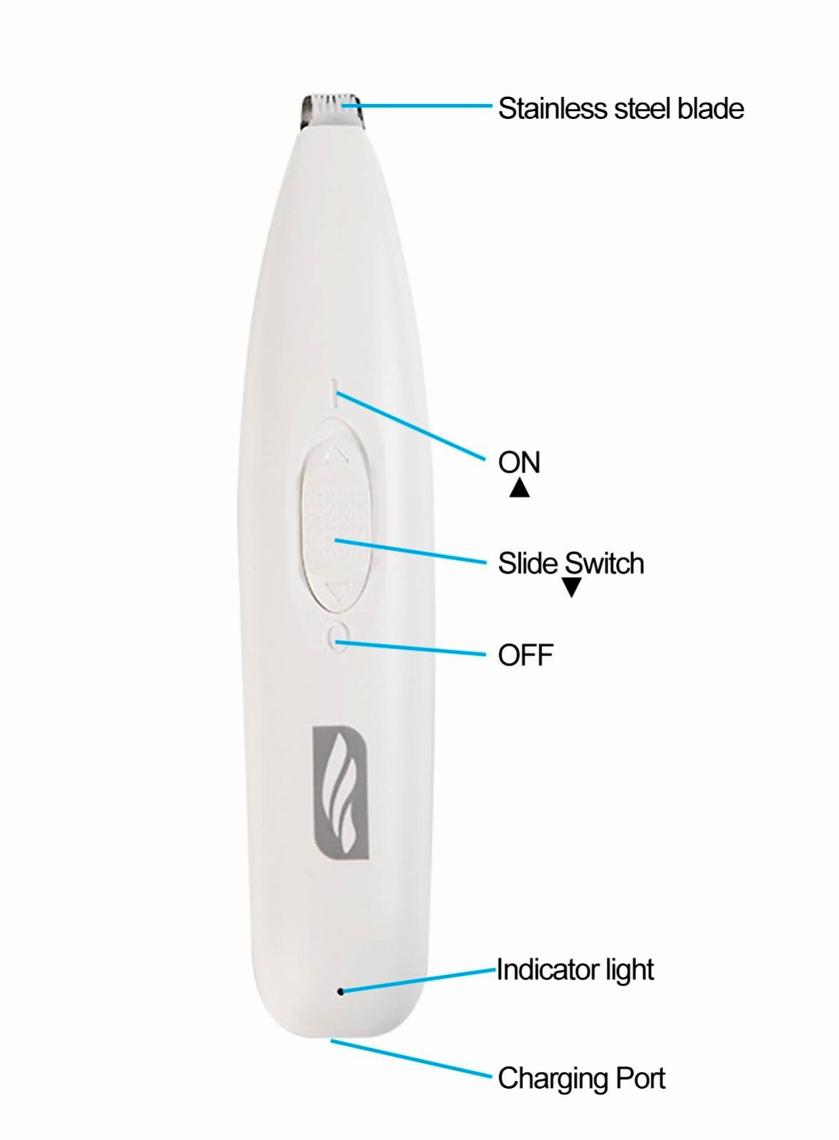 Gentle Pet Grooming Clippers Quiet Cordless Trimmer for Dogs & Cats​ White