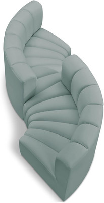 Modern Mint Green Modular Sofa with Deep Channel Tufting - 102'' W