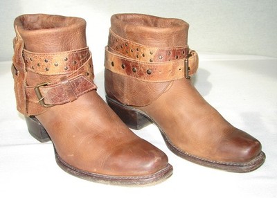 Sonora Randi Leather Ankle Cowboy Boots Size 8 1/2 B Made In Mexico