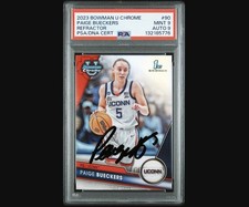 2023 BOWMAN UNIVERSITY CHROME #90 PAIGE BUECKERS REFRACTOR ON-CARD AUTO PSA 9