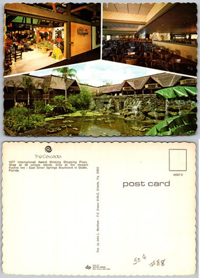 #ad #ad Continental The Cascades Ocala Florida Shopping Plaza Pond Postcard $3.98