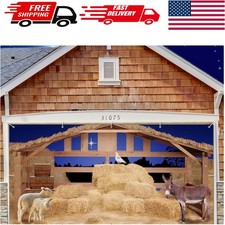 Large 8x16 ft Nativity Scene Garage Door Banner - Easy Setup for Holiday Decor