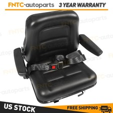 Forklift Seat Fold Down Excavator Tractor Loader Backhoe w/Armrest