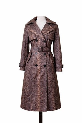 BCBGMAXAZRIA Snake Print Trench Coat Womens XS NWT Belted Lightweight Jacket