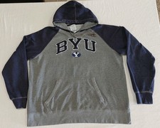 BYU Brigham Young University Champion Authentic Gray Blue Hoodie Adult Size 2XL
