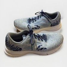 Brooks Launch 6 DNA Energize Blue Embroidered Floral Shoes Women s 10 RARE