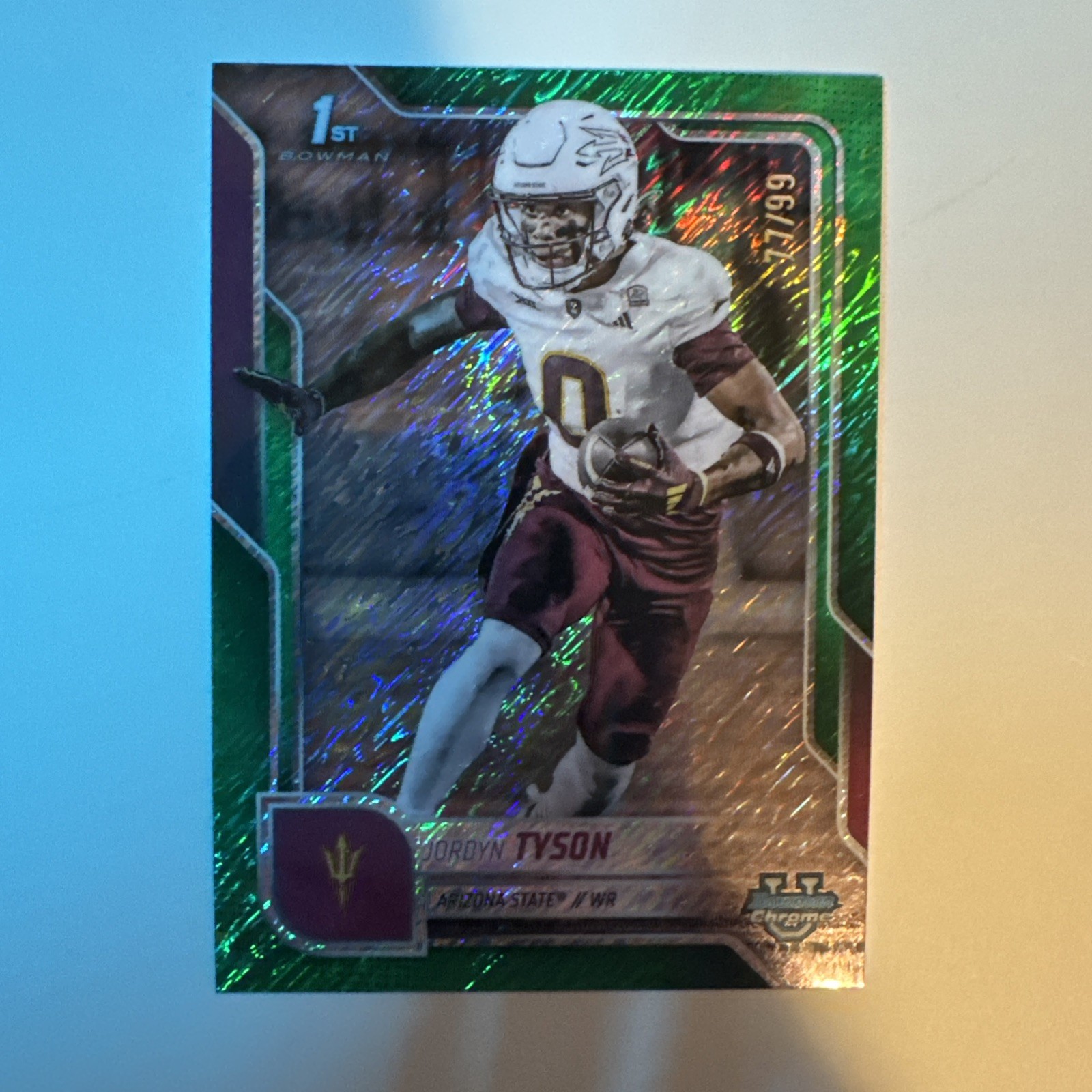 2025 Bowman University Chrome - Jordyn Tyson #31 Green Refractor /99 (RC)