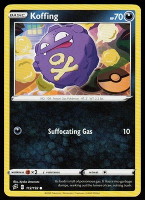 Koffing 112/192 Common Rebel Clash Pokemon Near Mint