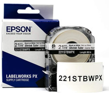 Epson LABELWORKS 221STBWPX Black on White Shr...