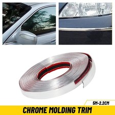 Universal Car Chrome Moulding Trim Strip Door Guard Protector 0.8inch 16.5ft