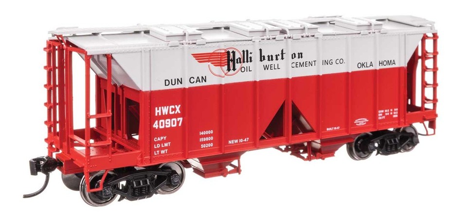 Walthers ~ HO Scale ~ ACF 1958 Cu Ft Covered Hopper ~ Halliburton HWCX ...