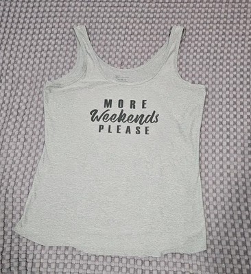 No Boundaries Size 19 Juniors Tank Top Gray ''More Weekends Please''