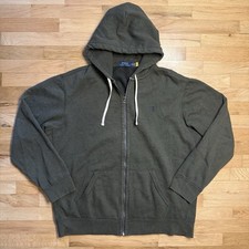 VTG 90s POLO RL USA Zip Up Hoodie Men Sz XXL 2XL Waffle Hood Classic Sweatshirt
