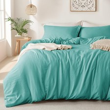 MILDLY Super Soft Duvet Cover - 100 Washed Microfiber Turquoise Comforter Cover