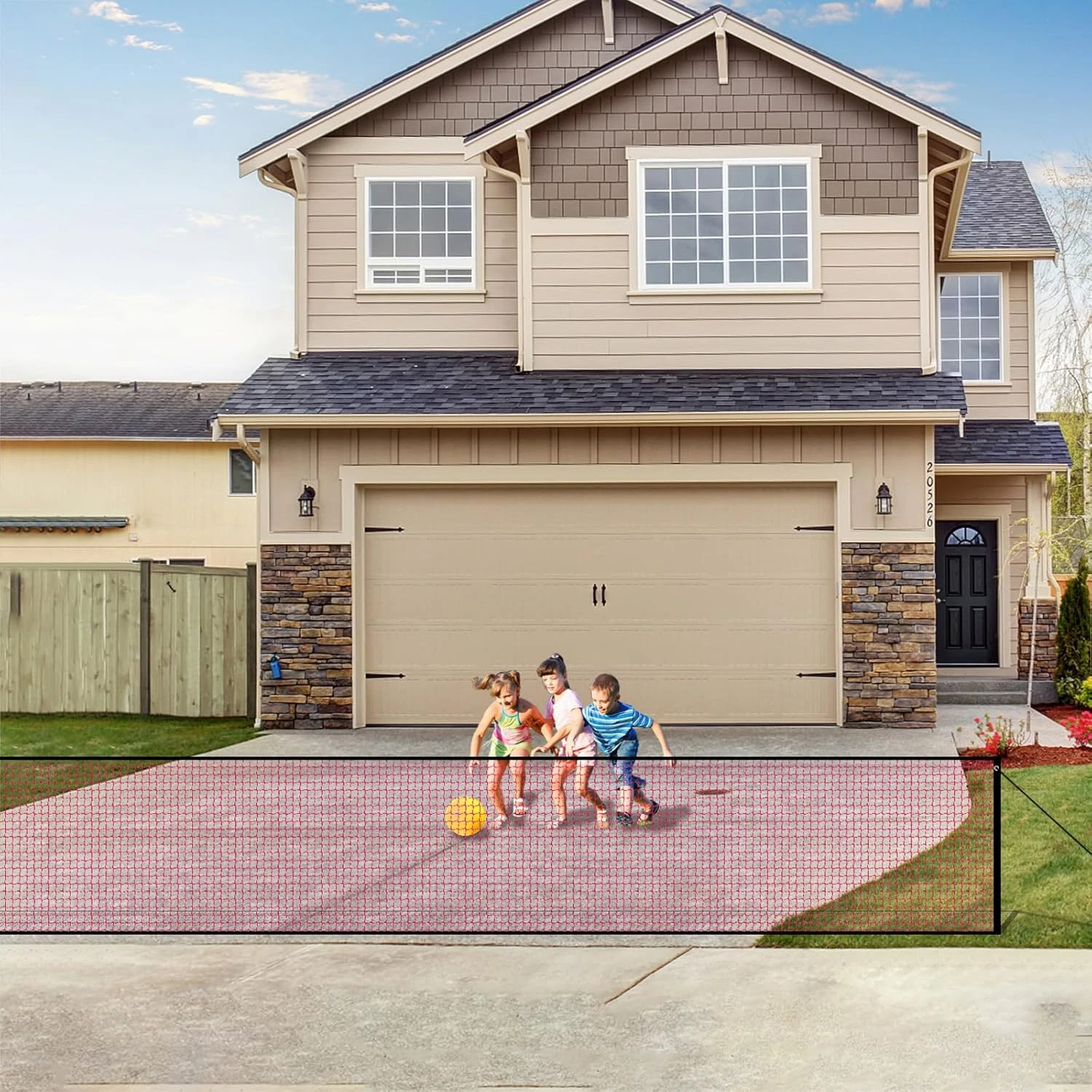 Driveway Net for Kids Safety - 20 FT Wide 38 Inch Tall Driveway Gate to Stop Ba