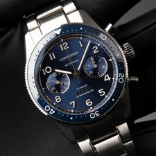 New Longines Spirit Flyback 42mm Chronograph Blue Dial Men's Watch L38214936 2
