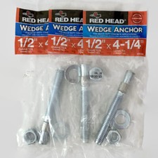RED HEAD 50096 1/2-inch x 4-1/4-inch Heavy Duty Concrete Wedge Anchor 3-Pack
