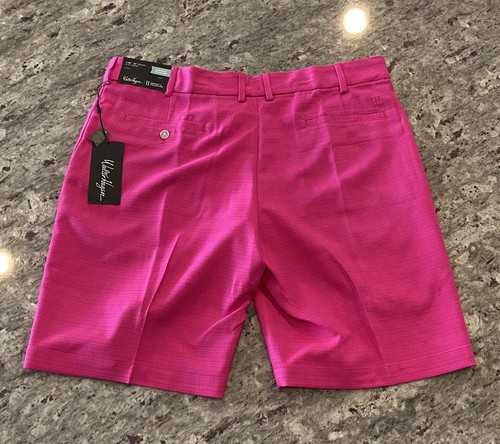 Walter Hagen Perfect 11 Golf Shorts Pink Plaid Stretch Size 38 – NWT - Picture 7 of 7