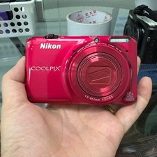Nikon Coolpix S6500 Red 16MP 12X Zoom Digital Camera Complete - Tested Works  