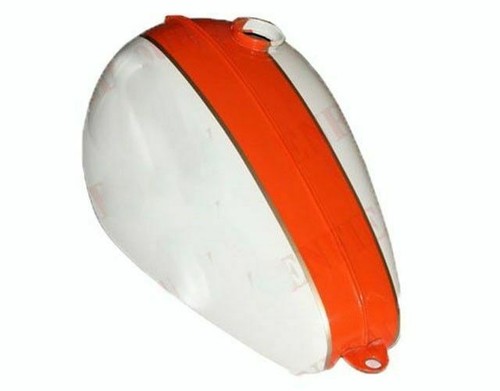 Réservoir De Carburant ECs 650cc Blanc Orange Rayé S'adapte À Triumph T120R TR6 - Photo 3/5