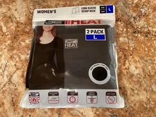 32 Degrees Women's Scoop Neck 2 Pack Black Thermal Base Layer Top Size Large